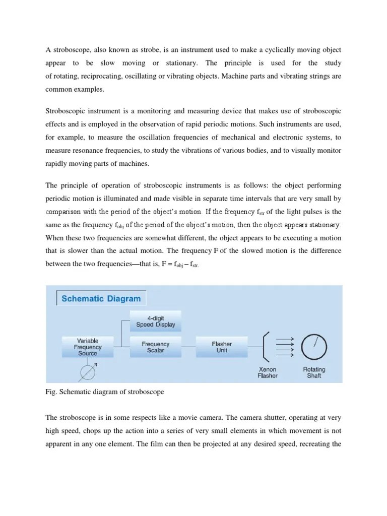 Working Principle of Stroboscope PDF Optics Manufactured Goods