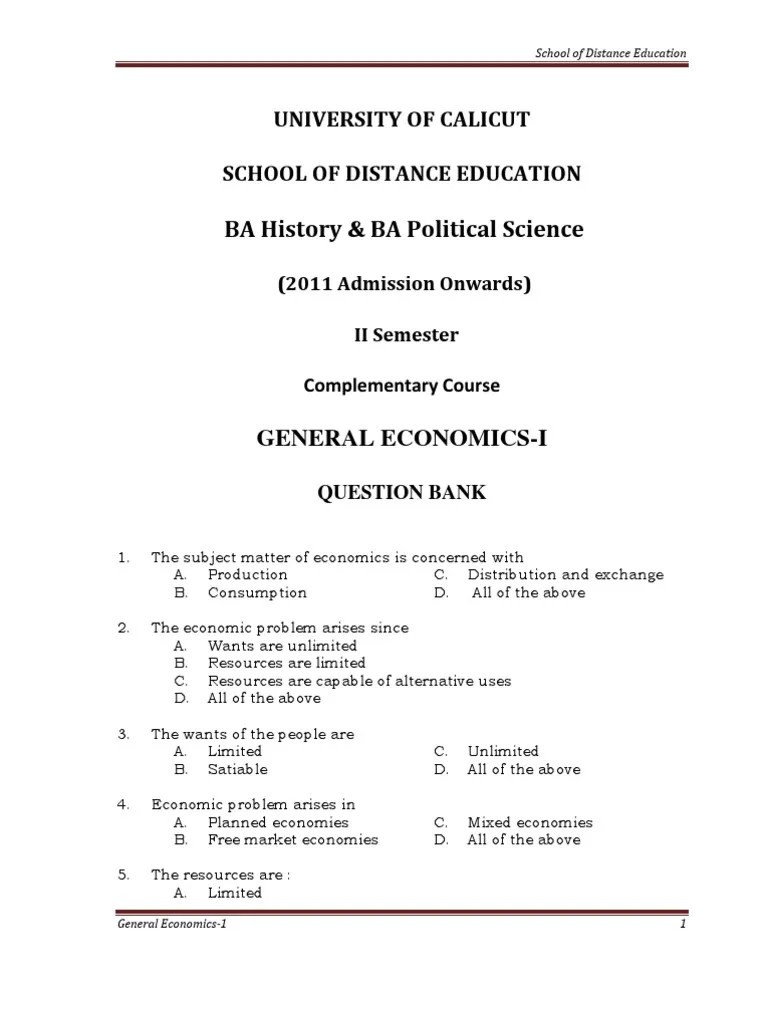 Qb Ba History Ba Political Science General Economics