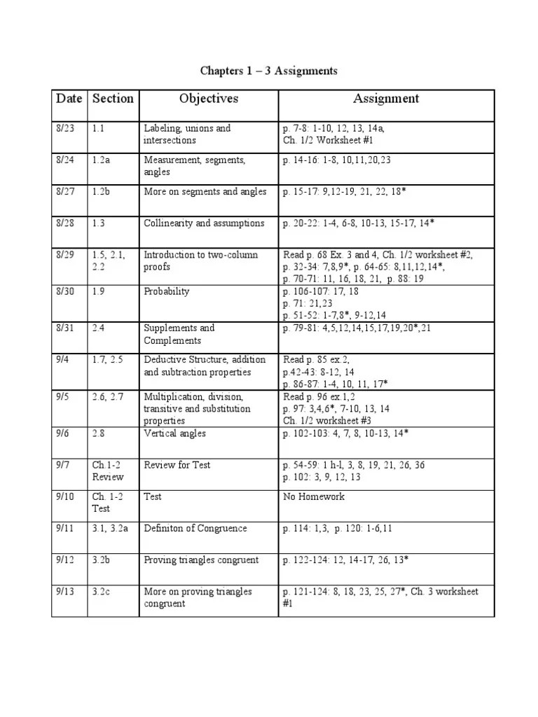 Geometry Assignments 201213 Mathematical Proof Classical Geometry