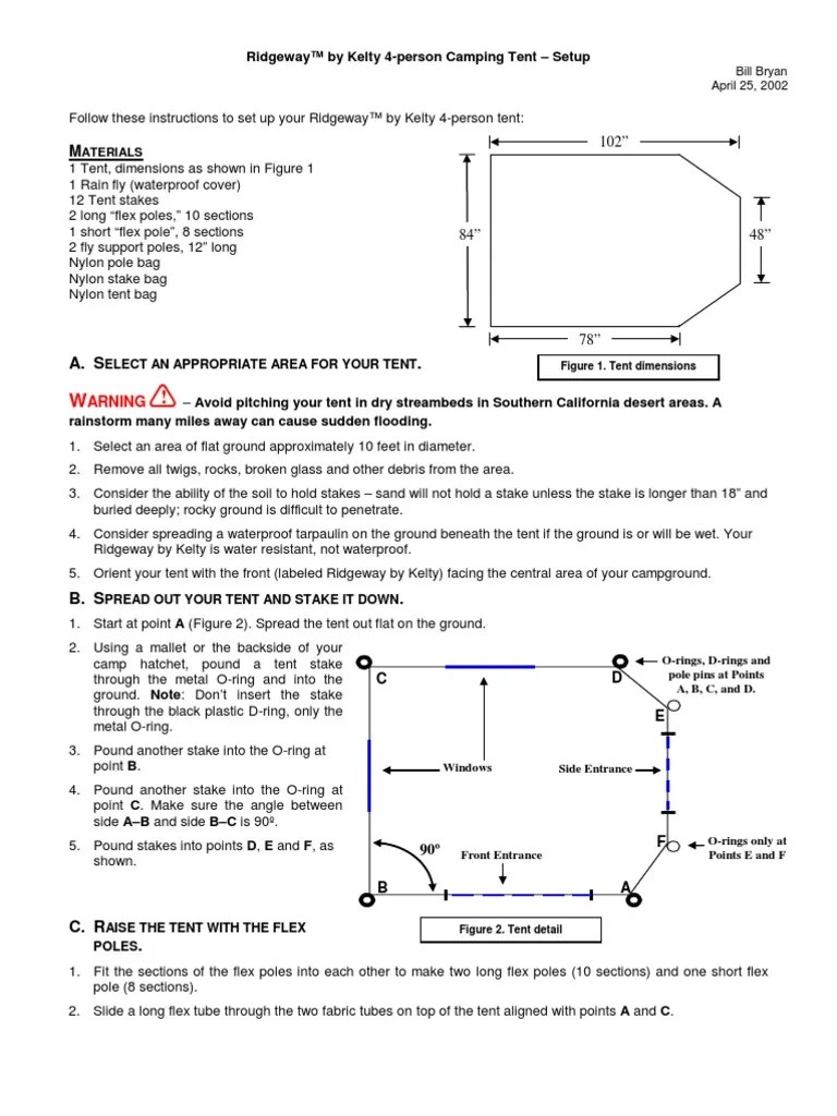 Ridgeway™ by Kelty 4person Camping Tent Setup Tent Nature