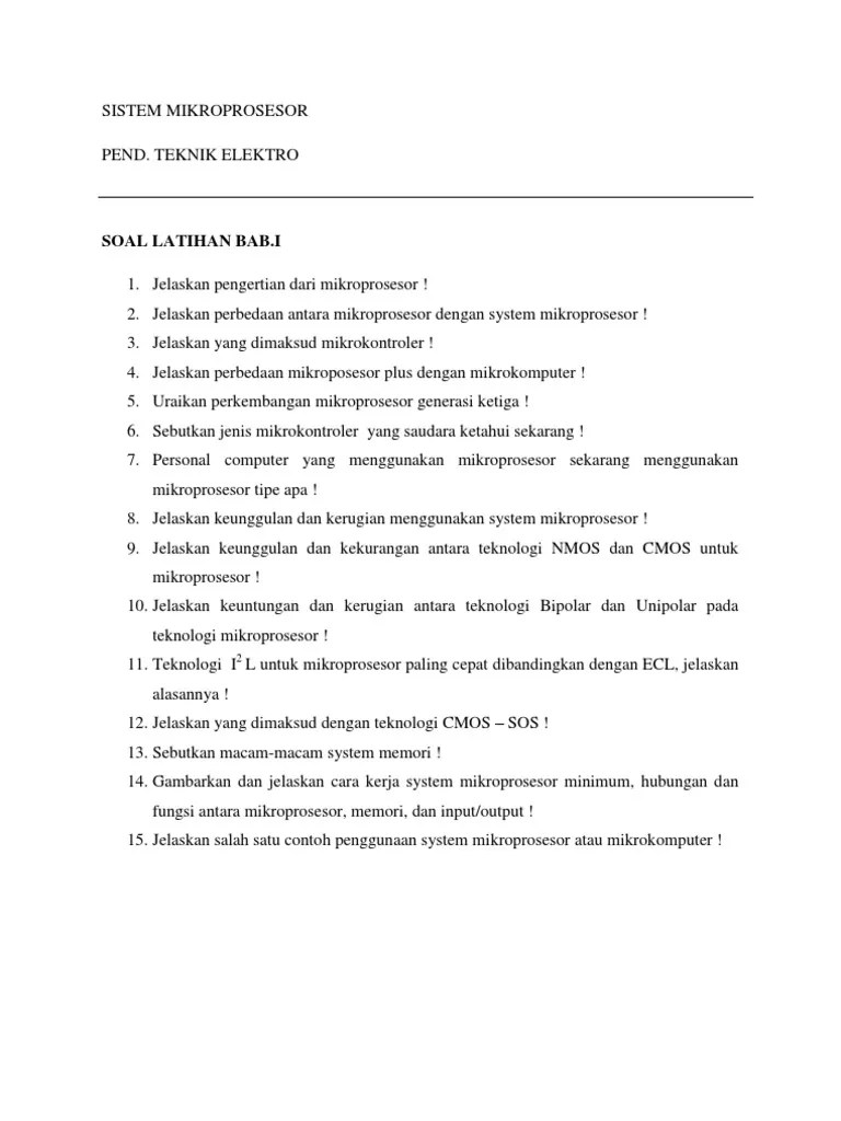 Latihan Soal Uts Mikrokontroler Bsi Belajar Soal