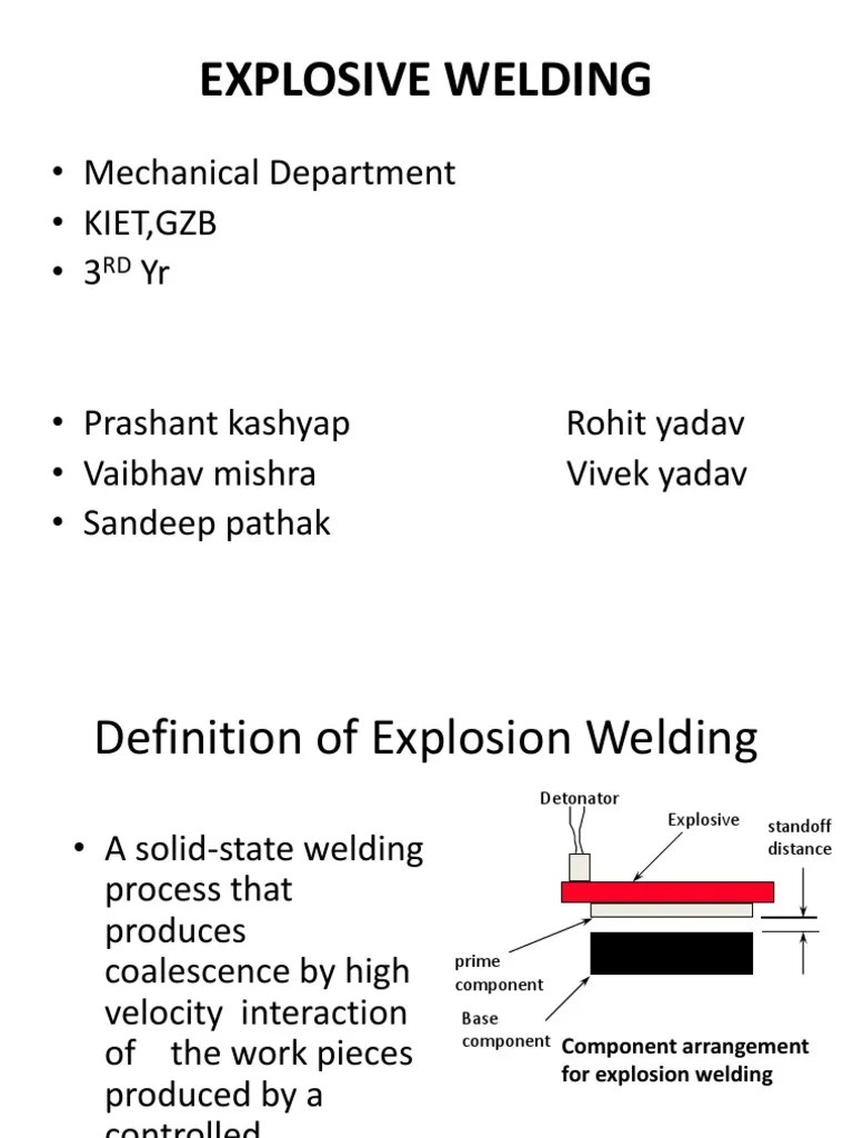 Explosive Welding ppt.pptx Explosive Material Welding