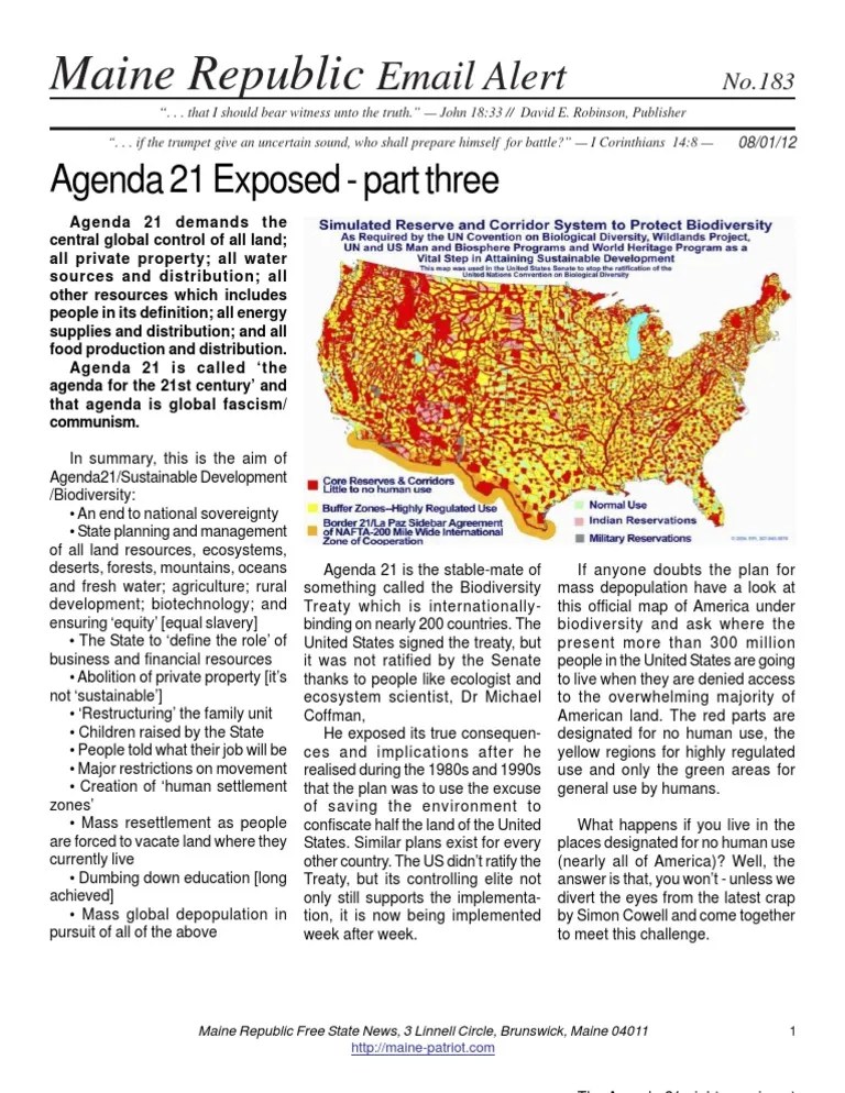 183 Agenda 21 Exposed Part Three Sustainability