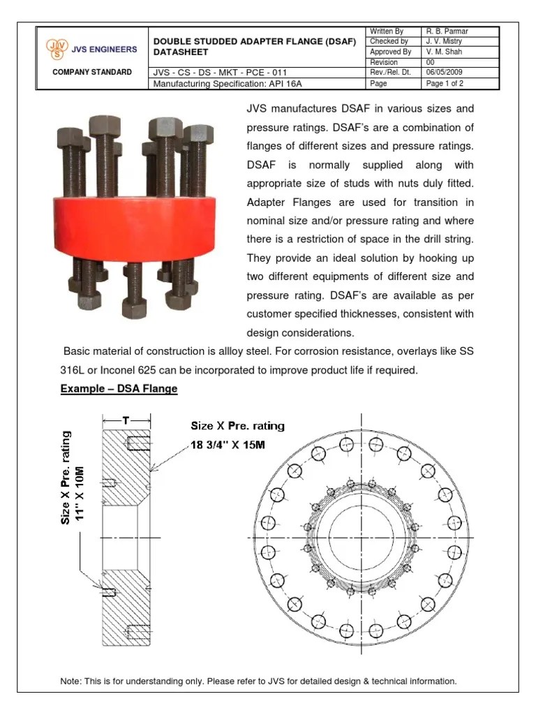 Double Studded Adapter Flange Mechanical Engineering Nature
