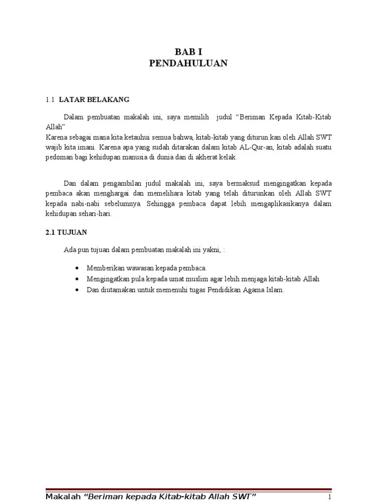 Makalah Beriman Kepada Kitab-Kitab Allah | PDF