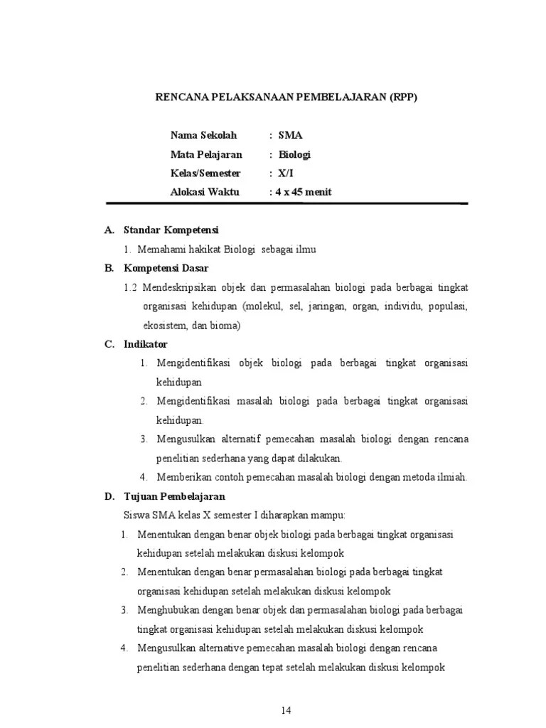 RPP Objek Biologi | PDF