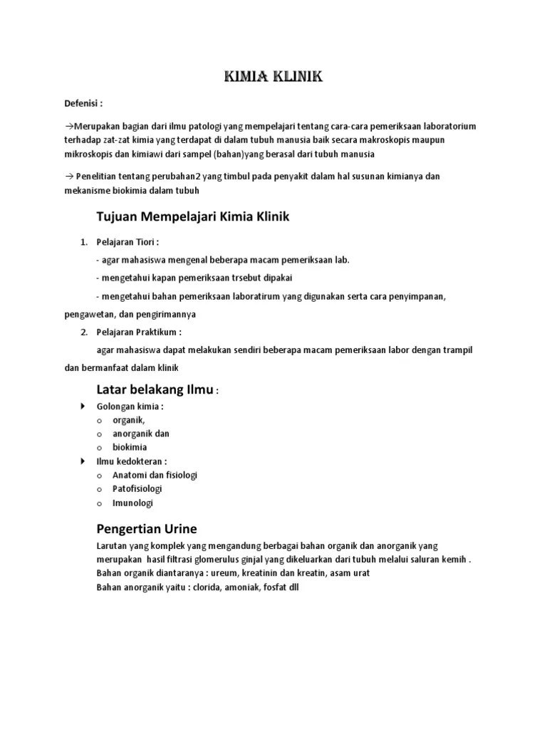 Kimia Klinik | PDF