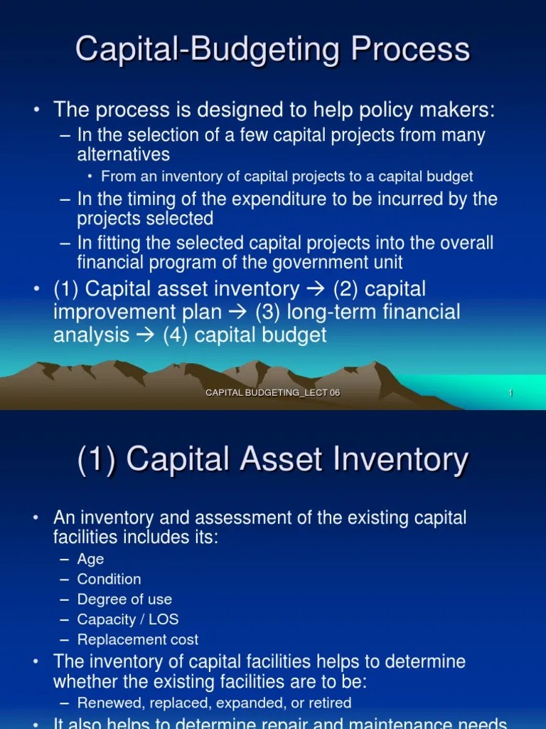 Process of Capital Budgeting | Capital Budgeting | Inventory
