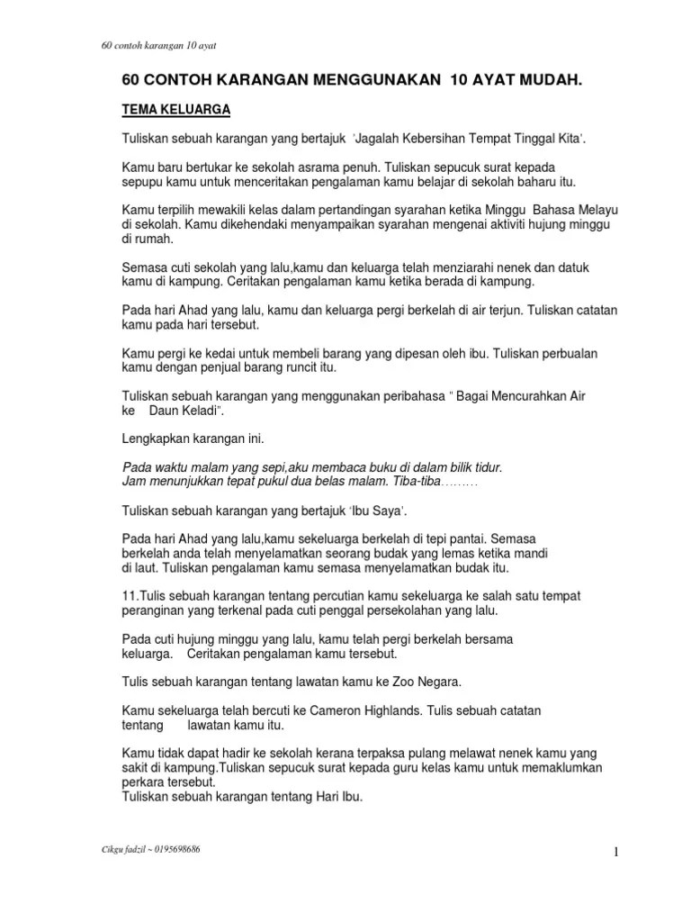 Contoh Karangan Surat Kiriman Tidak Rasmi Pengalaman Bercuti Di Kung
