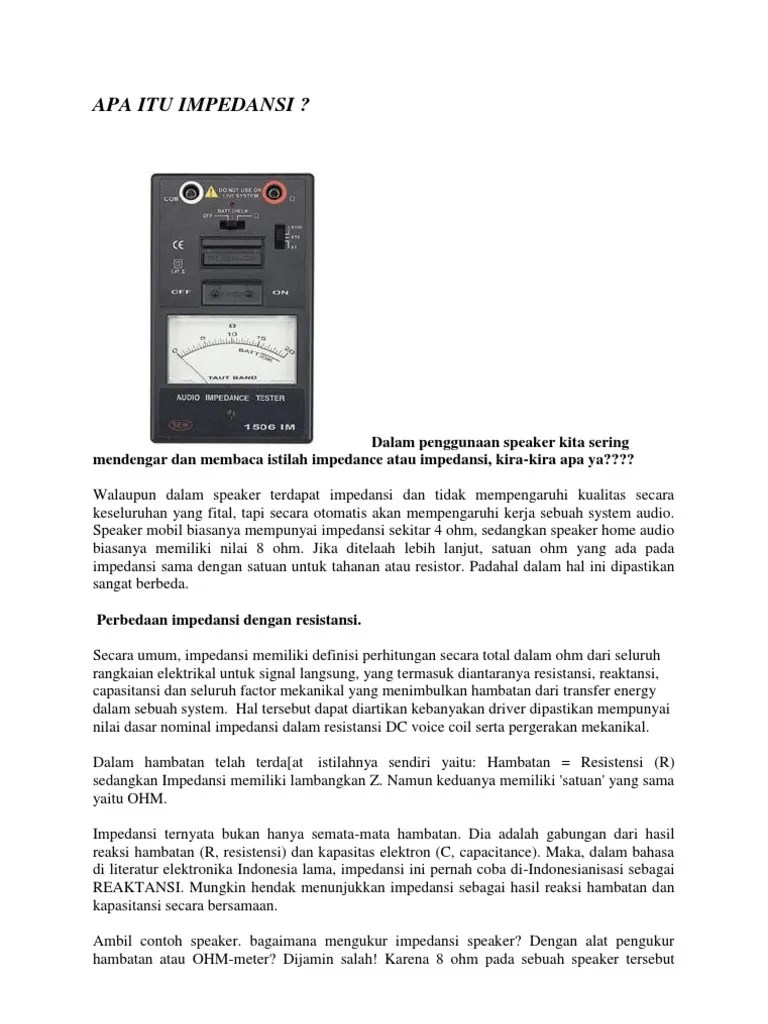 Apa Itu Impedansi