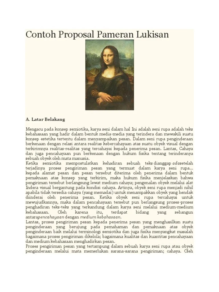 Contoh Proposal Pameran Lukisan | PDF