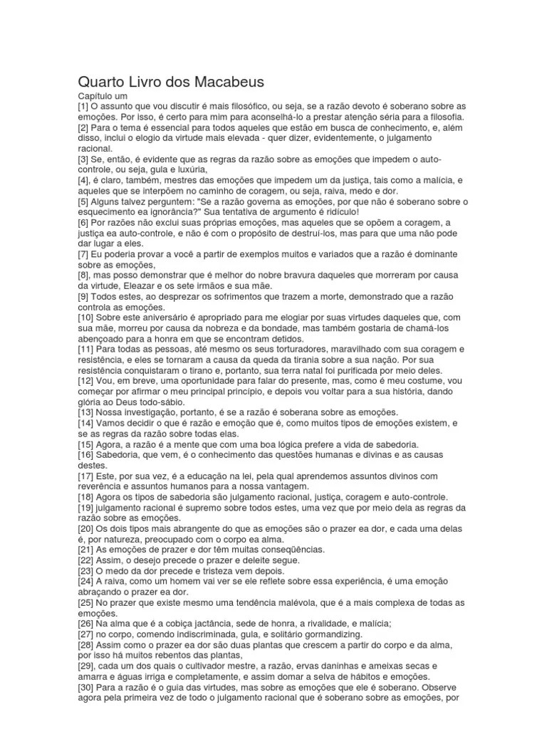 Quarto Livro Dos Macabeus Amor EmoÃ§Ãµes