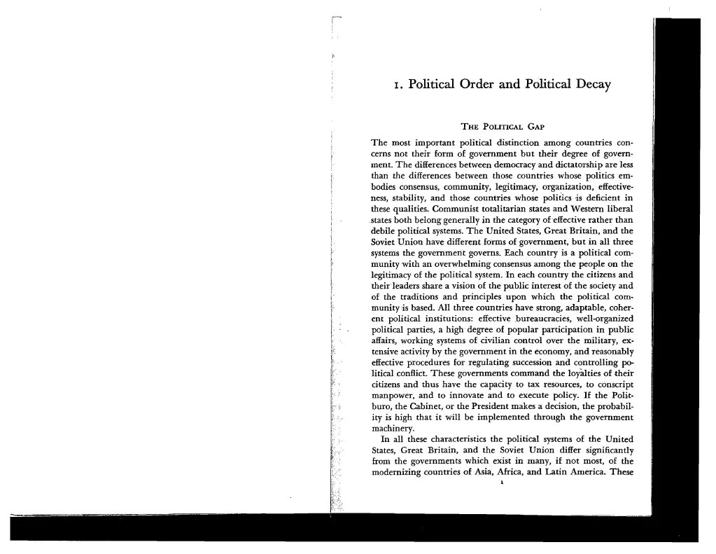 Political Order in Changing Societies Development Economics Failed
