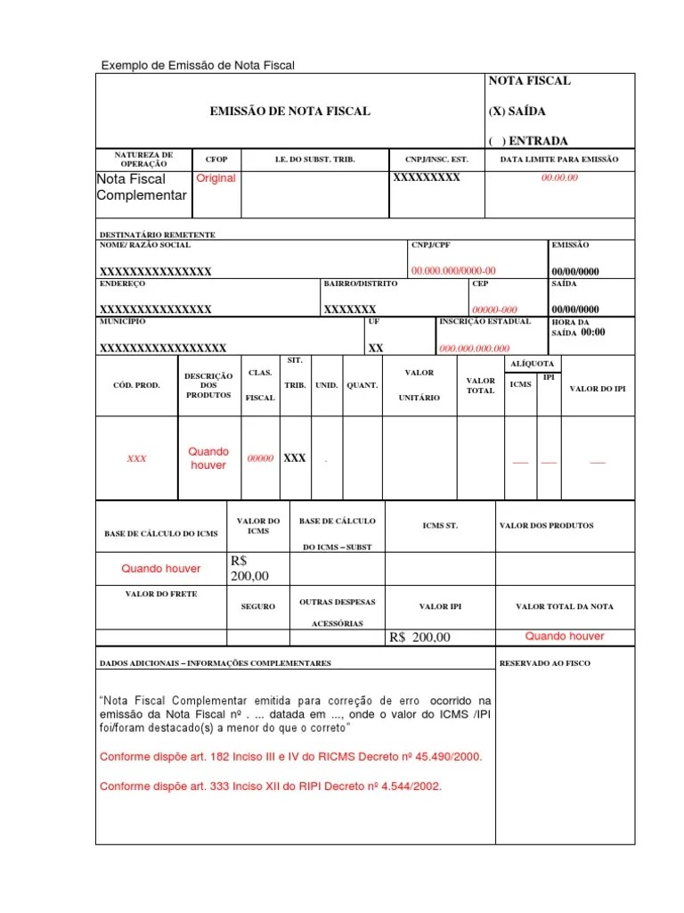 Exemplo de Emissão de Nota Fiscal