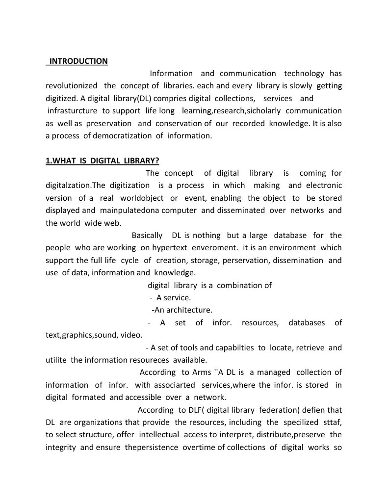 Introduction To Digital Library PDF Digital Library Digitizing