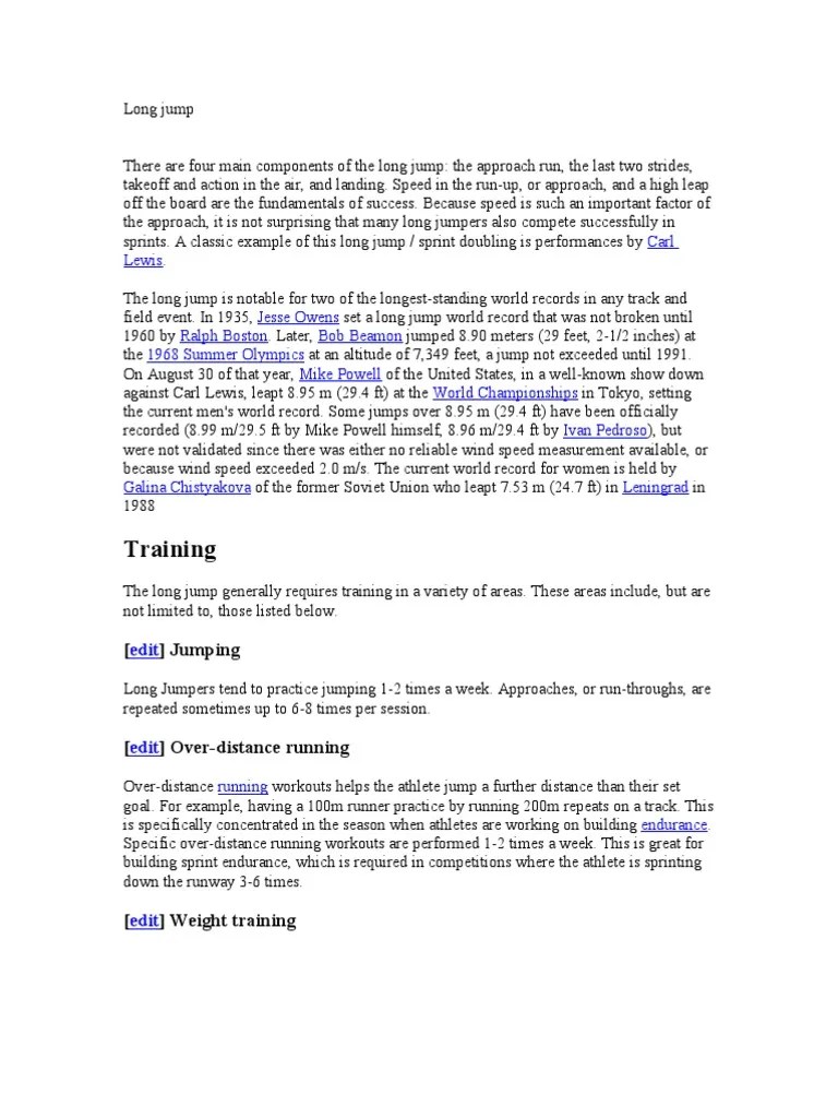 Long jump Strength Training Physical Exercise Free 30day Trial