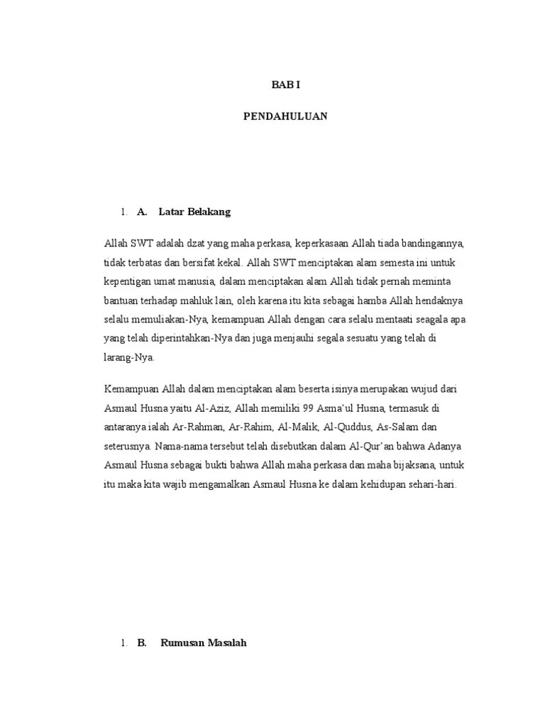 Asmaul Husna Adalah Bukti Allah Subhanahu Wa Ta&rsquo;ala