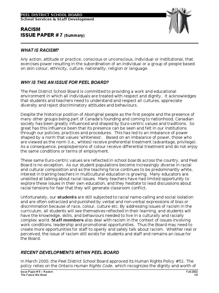 Racism Summary Discrimination Racism Free 30day Trial Scribd