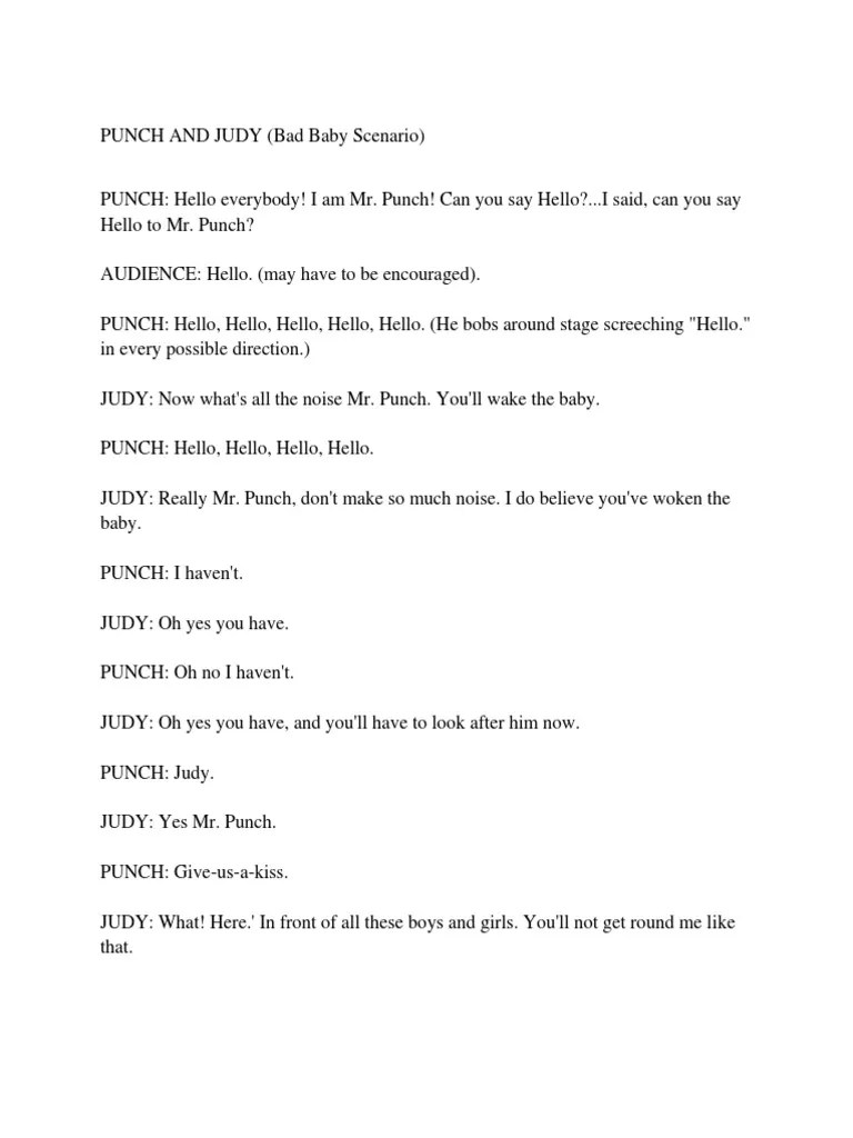 Punch and Judy Script Leisure