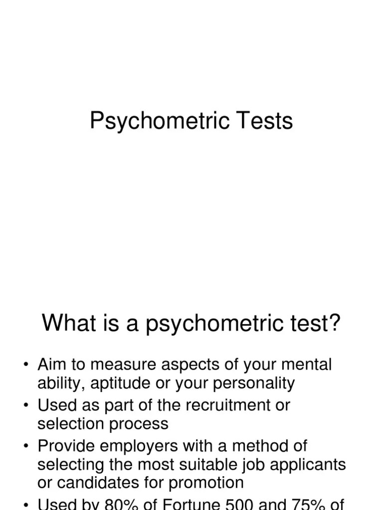 Psychometric Tests Psychometrics Test (Assessment)