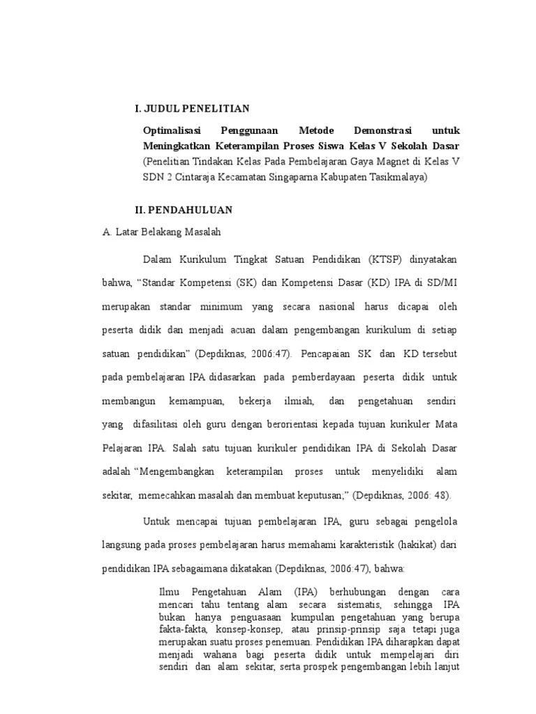 Contoh Proposal IPA SD