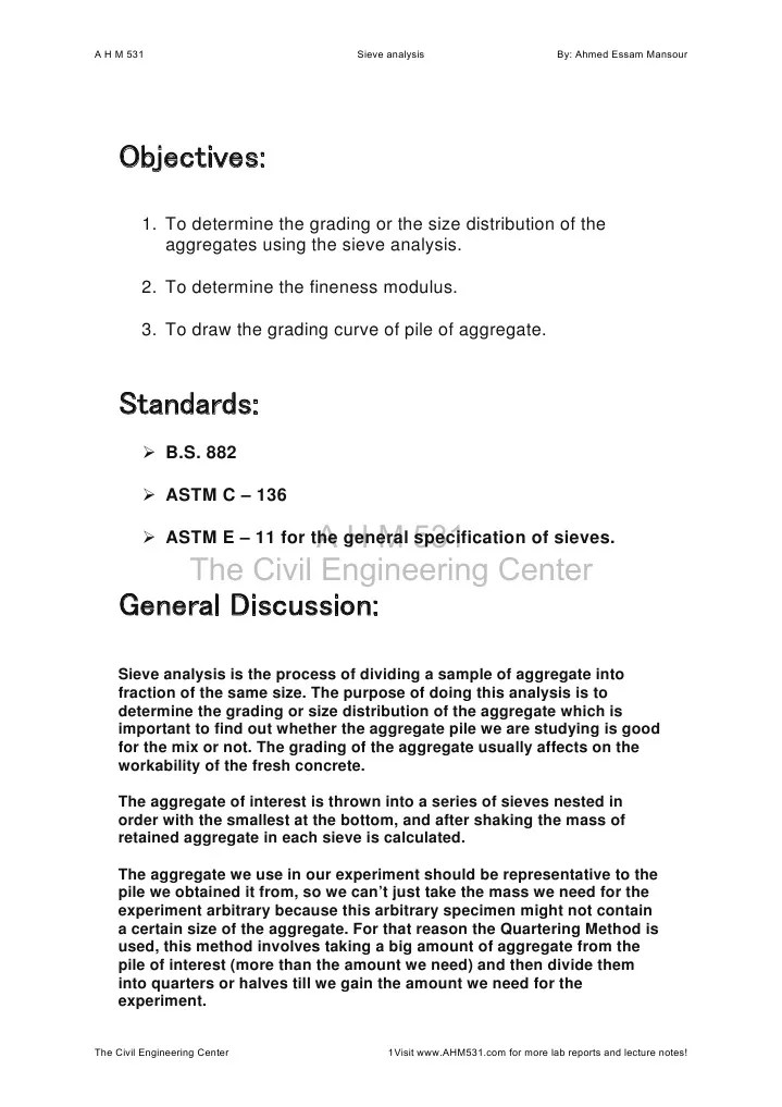 Lab Report Sieve Analysis PDF Teaching Mathematics Science