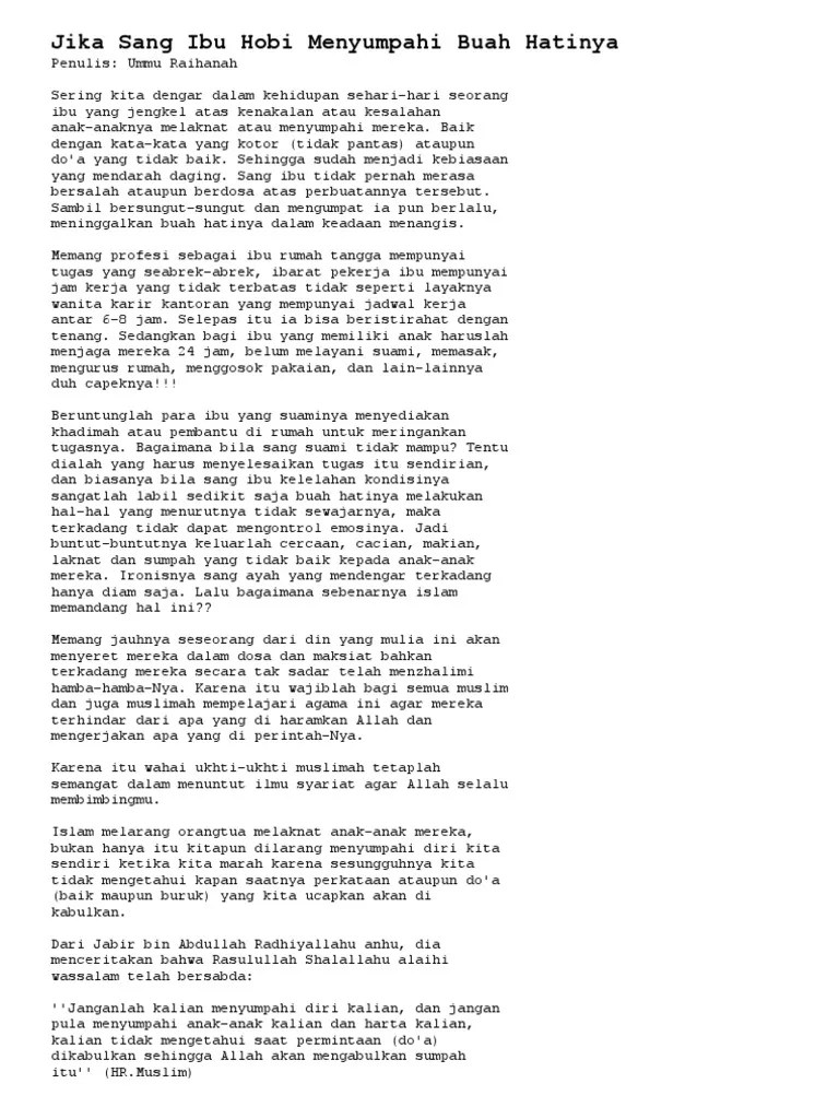 Jika Sang Ibu Hobi Menyumpahi Buah Hatinya | PDF