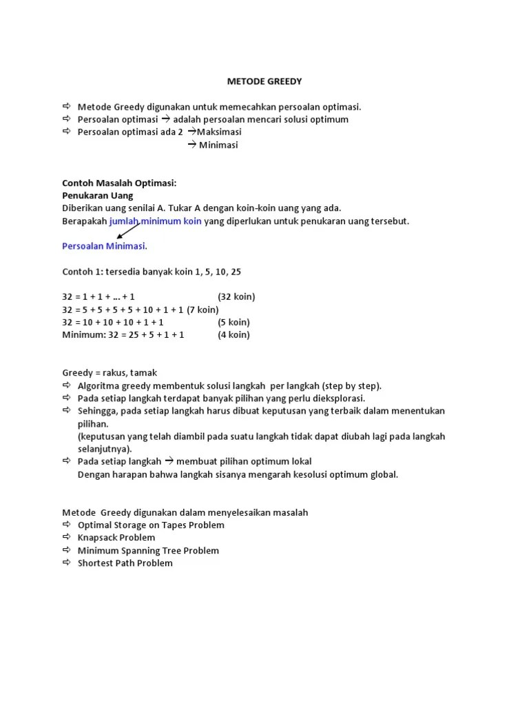 Metode Greedy | PDF