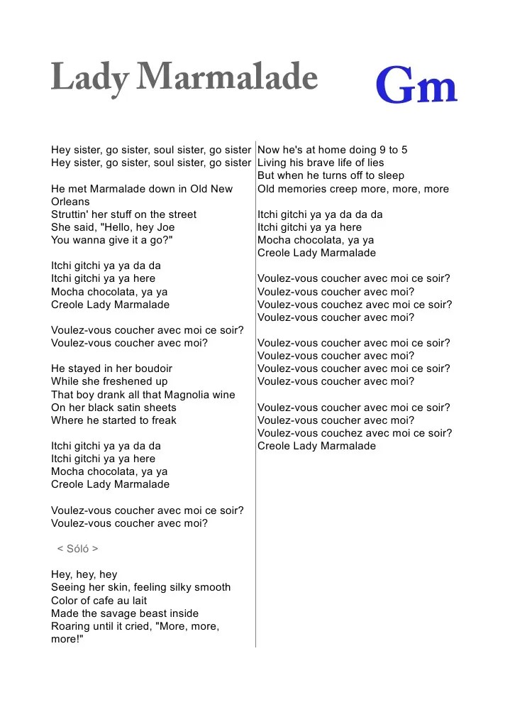 Lady Marmalade
