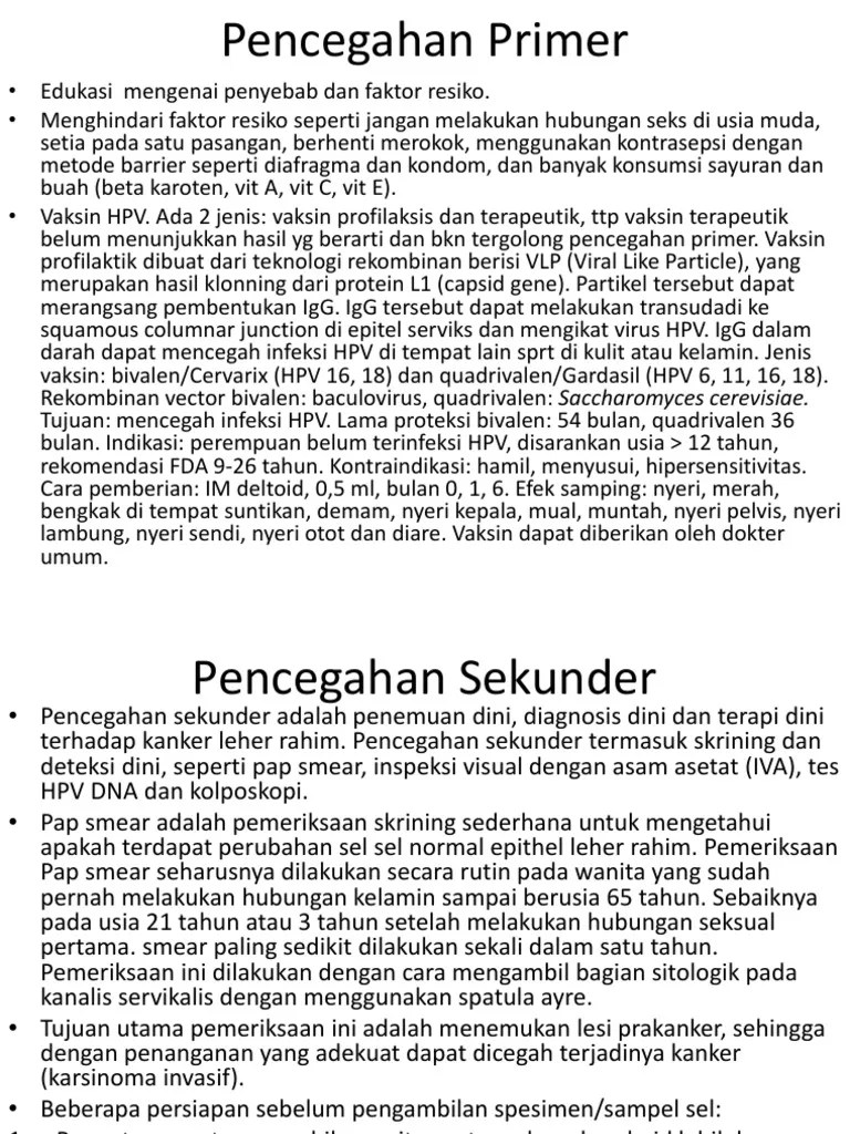 Pencegahan Komplikasi Prognosis Kanker Serviks