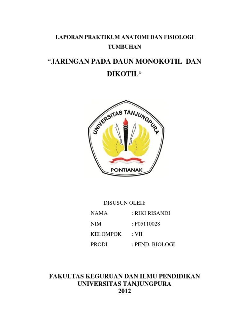 Laporan Praktikum Anatomi Dan Fisiologi Tumbuhan Jaringan Daun