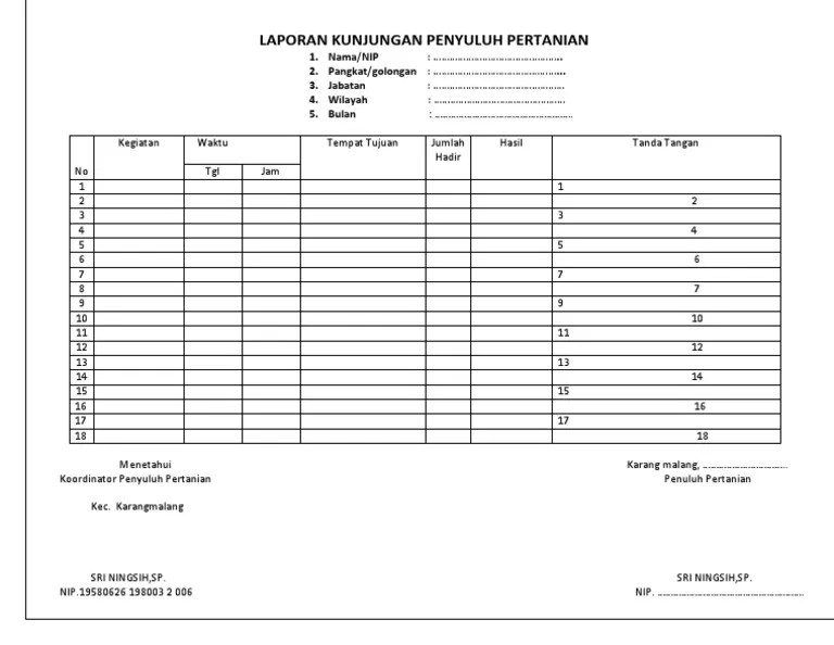 Laporan Kunjungan Penyuluh Pertanian | PDF