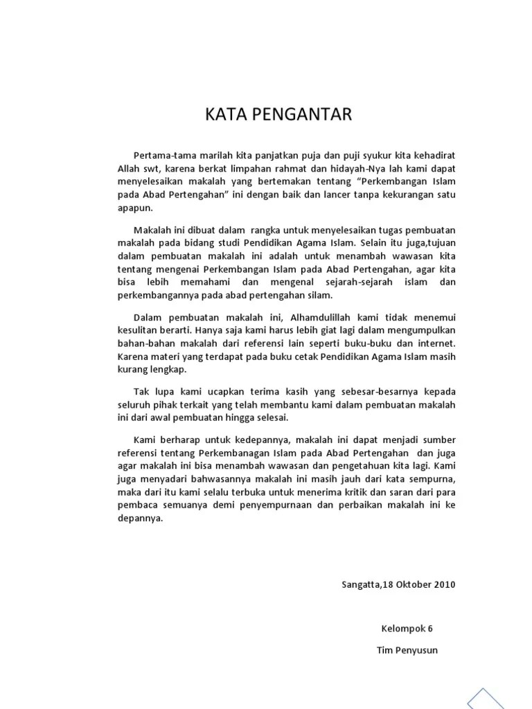 Makalah Perkembangan Islam Abad Pertengahan | PDF