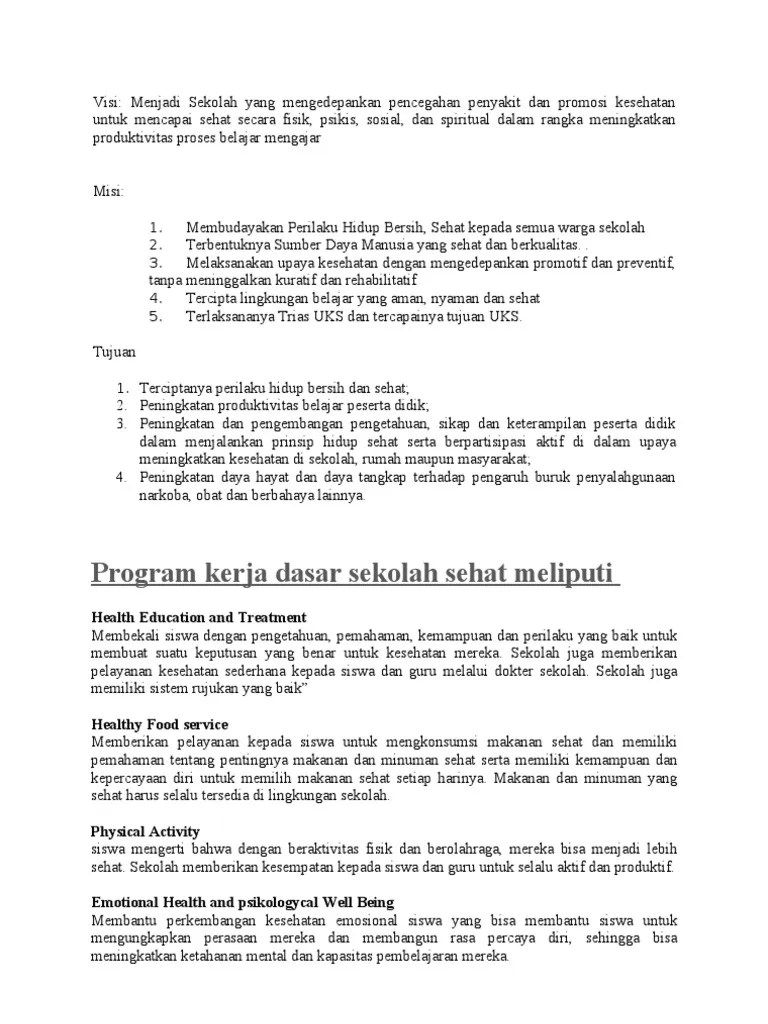 Program Kerja Sekolah Sehat | PDF