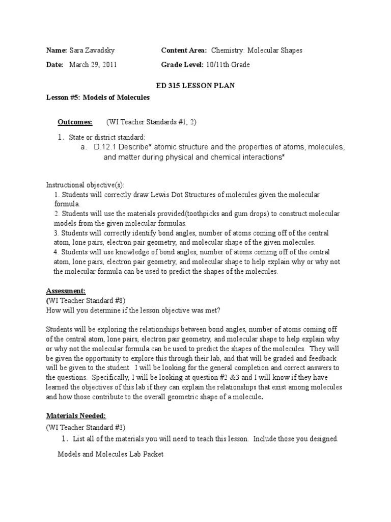 Ed315Models of Molecules Lab PDF