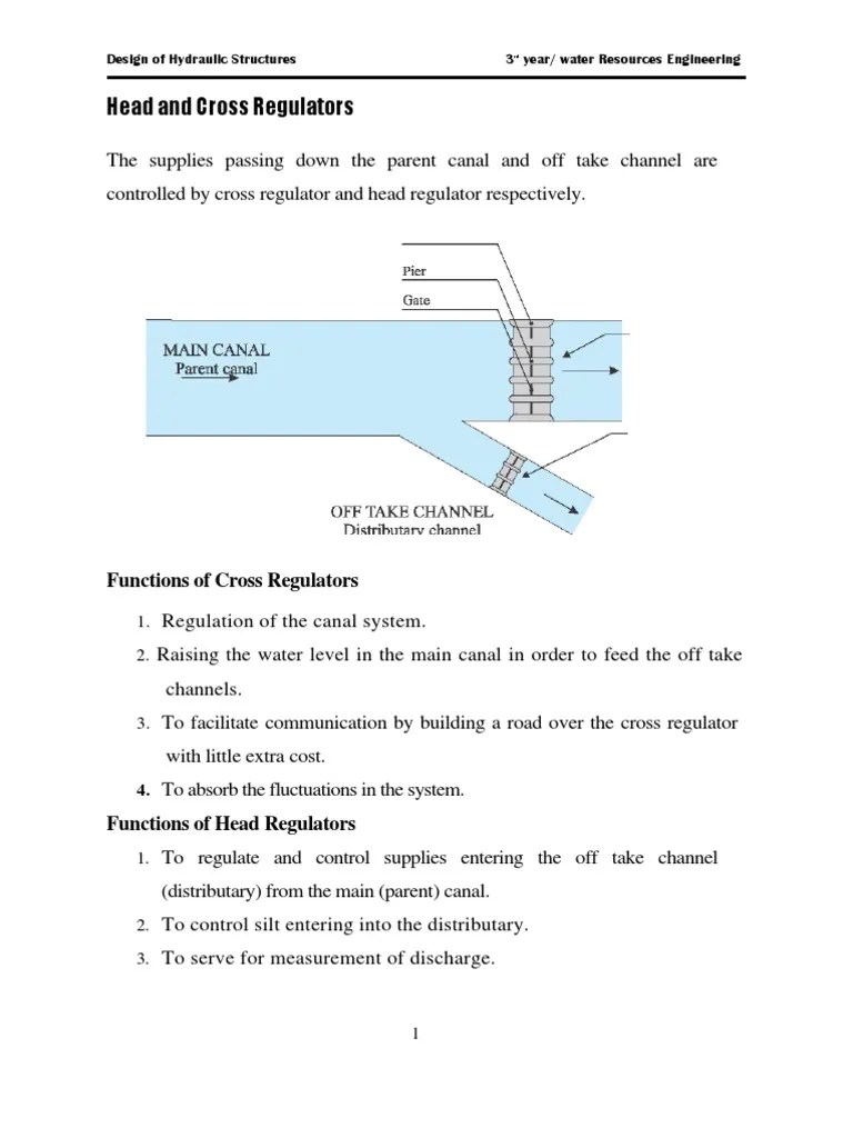 Head and Cross Regulators PDF Soft Matter Civil Engineering