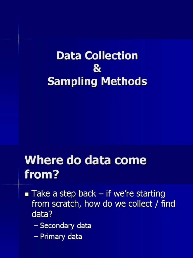 Data Collection & Sampling Methods PDF Sampling (Statistics