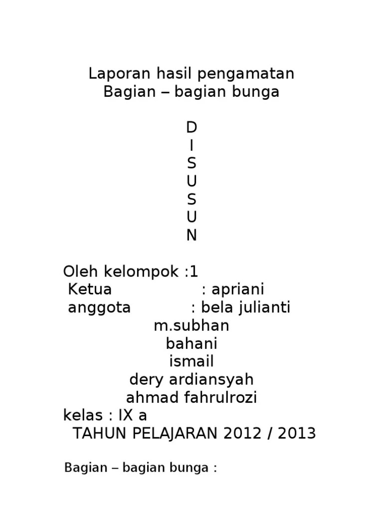 Contoh Teks Laporan Hasil Observasi Tentang Bunga Kamboja Berbagai