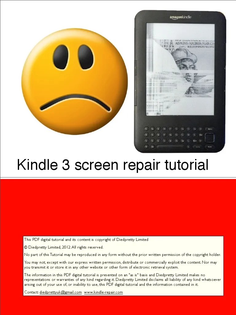 Kindle Repair Tutorial (how to replace your kindle screen) Created by