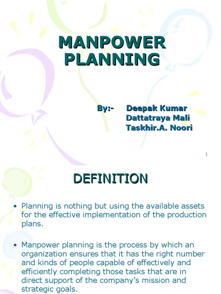 Manpower Planning Human Resources Human Resource Management