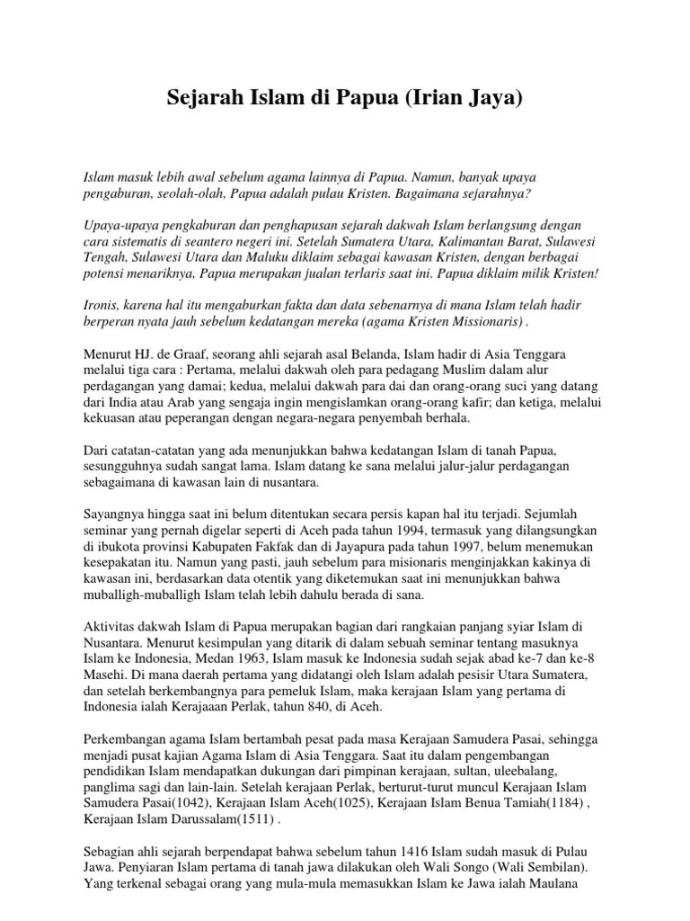 Sejarah Islam Papua | PDF