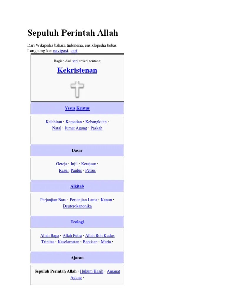 Sepuluh Perintah Allah | PDF