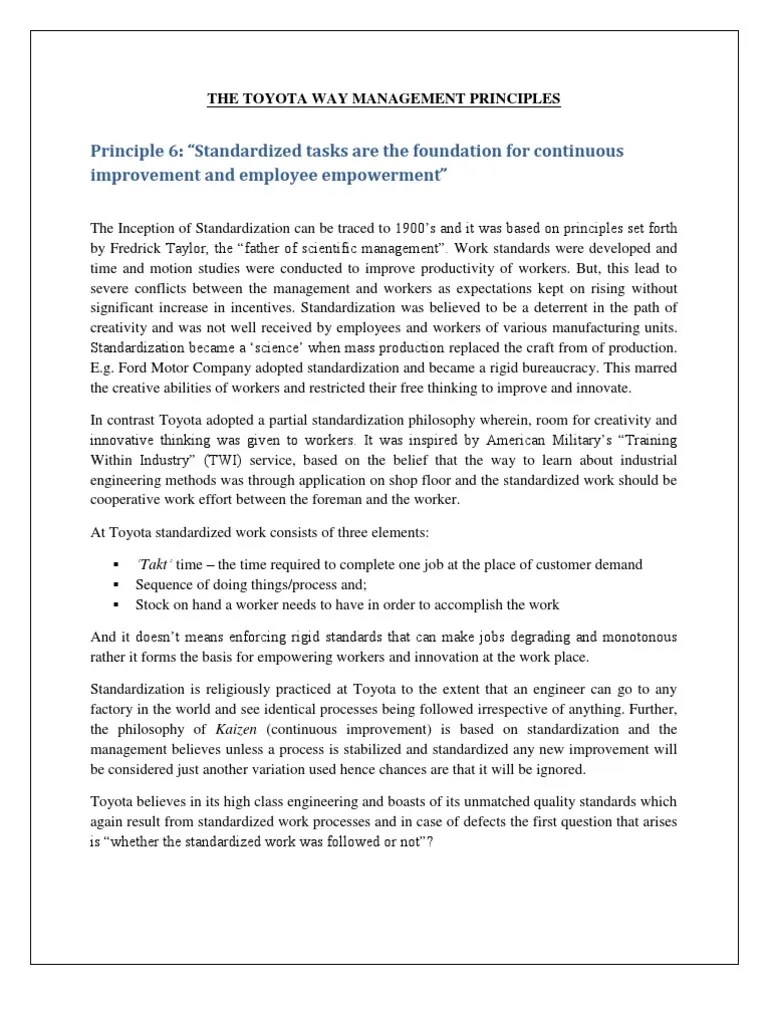 Toyota Way Principle - 6,7,& 8 | PDF | Employment | Production And