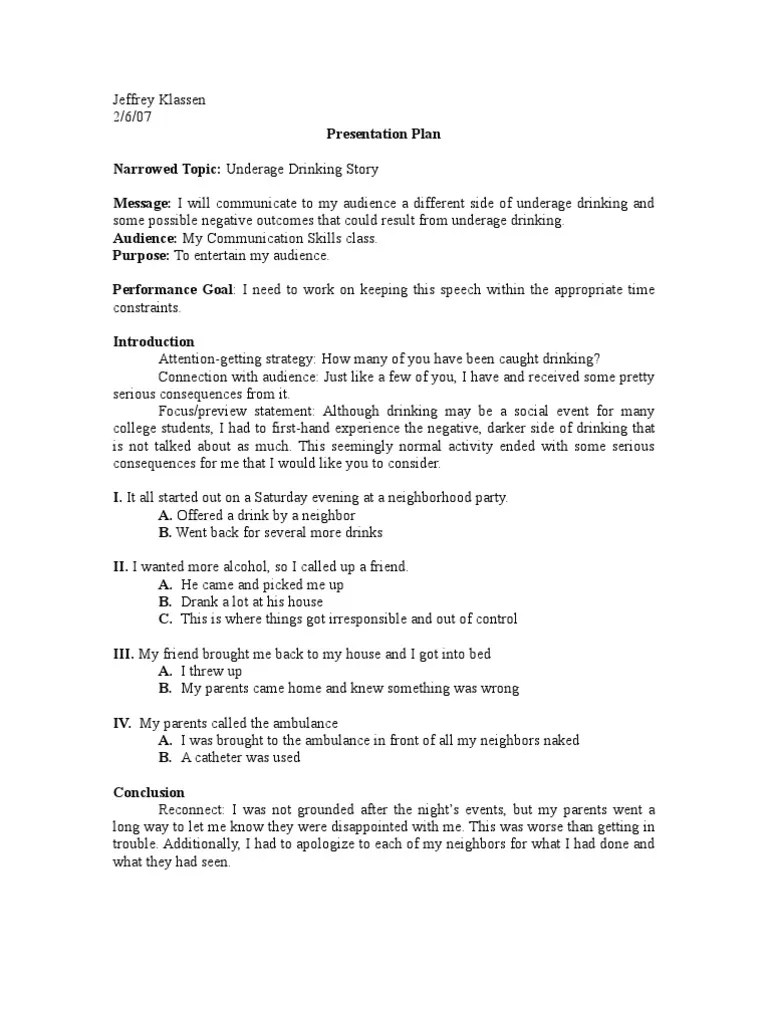 Narrative Speech Outline Psychological Concepts Psychology