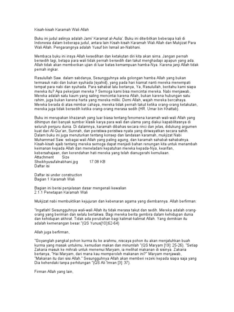Kisa Wali Dan Karomah | PDF