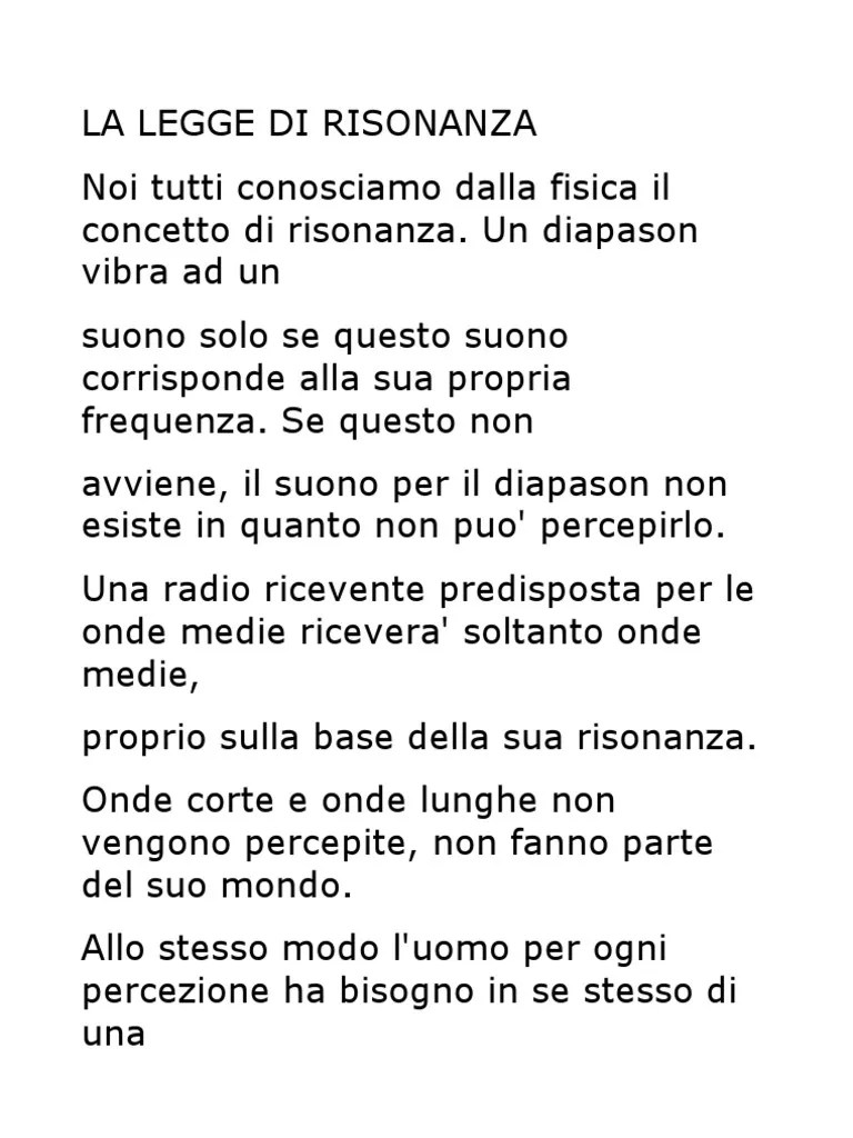 La Legge Di Risonanza PDF
