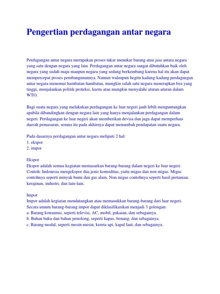 Perbedaan Perdagangan Antar Pulau Dan Antar Negara – Beinyu.com
