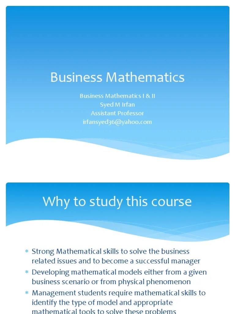 Applied Mathematics For Business, Economics and Social Science