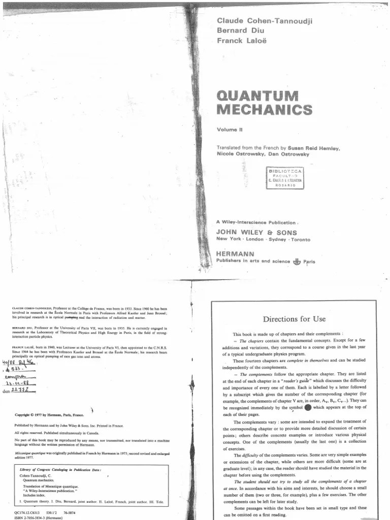 CohenTannoudji C., Diu B., Laloe F. Quantum Mechanics, Vol. 2