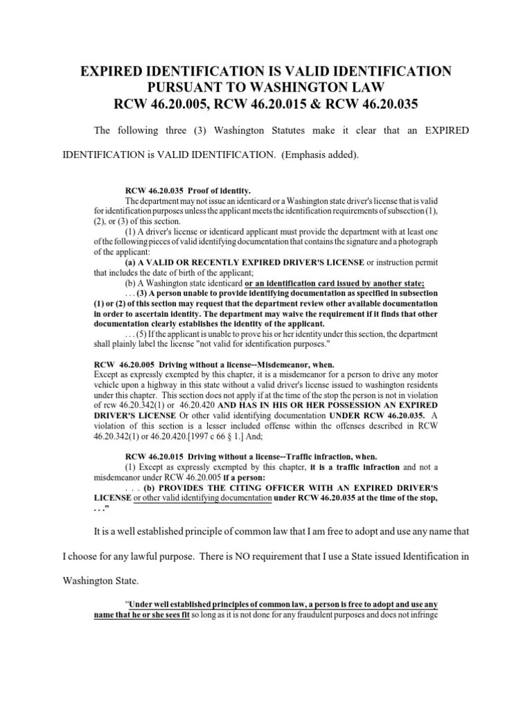 Expired Identification Identity Document Driver's License